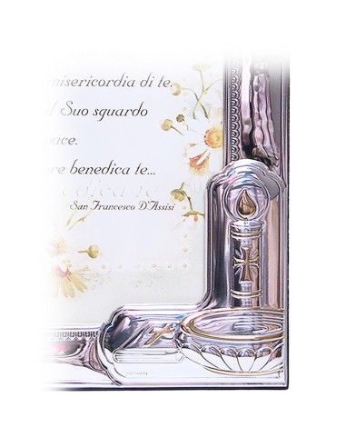 Cadre Photo Baptême - en Argent - 13 x 18 cm