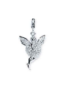 Pendentif Cœur Ange - Cristal - Argent 925