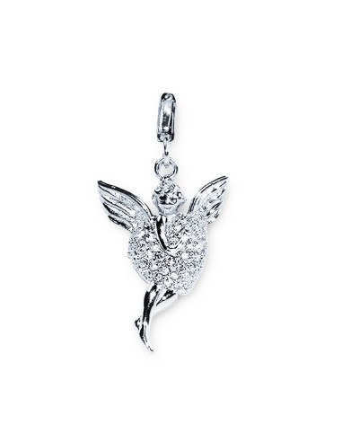 Pendentif Cœur Ange - Cristal - Argent 925