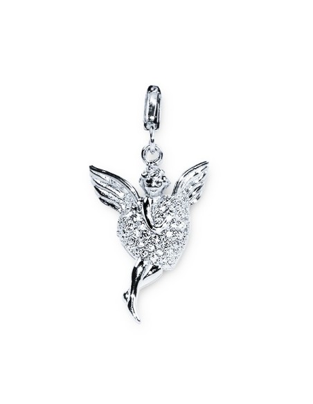 Pendentif Cœur Ange - Cristal - Argent 925