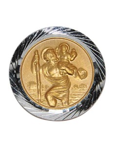 Saint Christophe doré - plaque magnétique