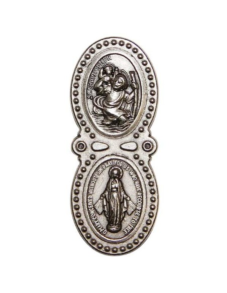 Saint Christophe - Vierge Miraculeuse - magnétique frigo 
