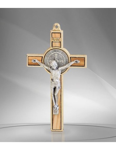 Croix de Saint Benoit - émaillée blanc 