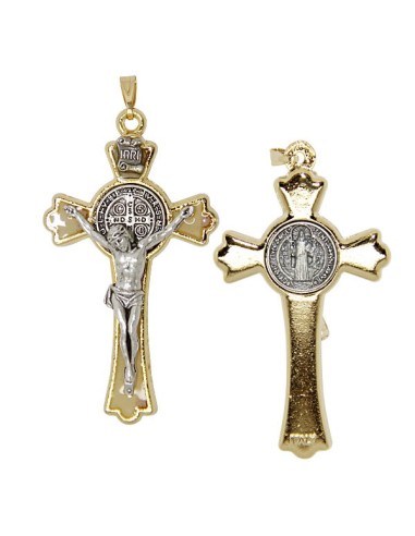 Croix de Saint Benoit - émaillée blanc 