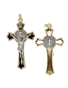 Croix de Saint Benoit - émaillée blanc 