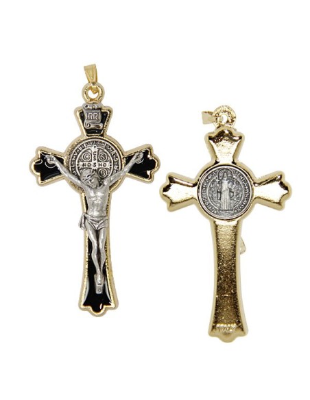 Croix de Saint Benoit - émaillée blanc 