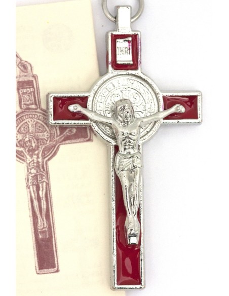 Croix de Saint Benoit - émaillée blanc 