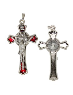 Croix de Saint Benoit - émaillée blanc 