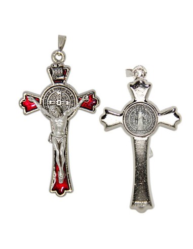 Croix de Saint Benoit - émaillée blanc 