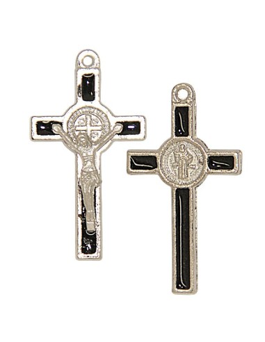 Croix de Saint Benoit métal argenté pour chapelet - 50 Pc