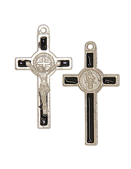 Croix de Saint Benoit - émaillée blanc 