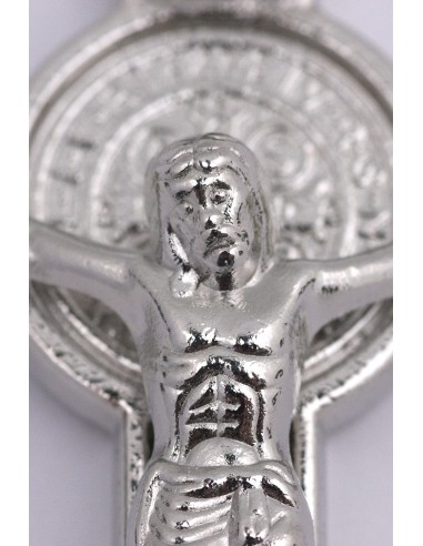 Croix de Saint Benoit - émaillée blanc 