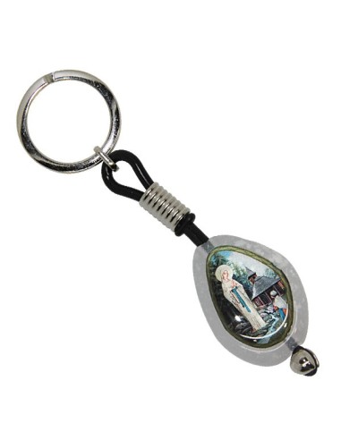 Porte-clés Petit Jésus de Prague - rectangulaire 