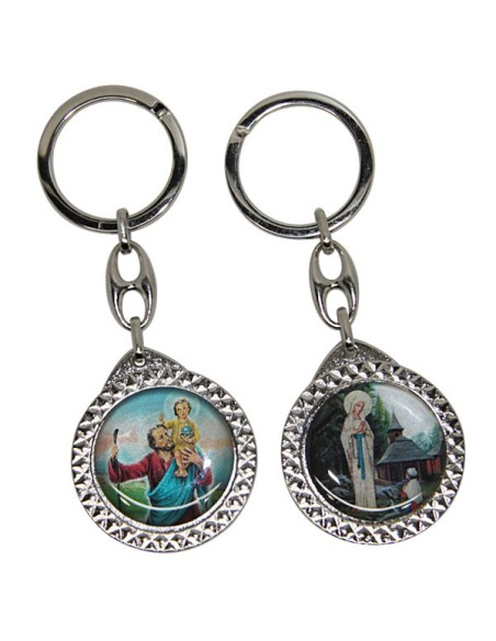 Porte-clés Petit Jésus de Prague - rectangulaire 