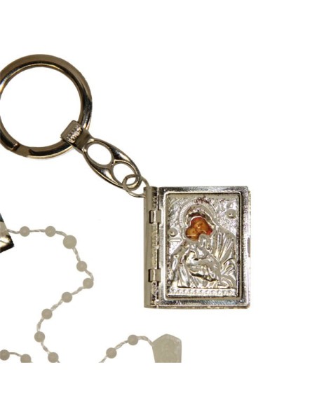 Porte-clés Petit Jésus de Prague - rectangulaire 