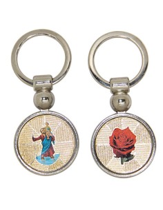 Porte-clés Petit Jésus de Prague - rectangulaire 