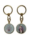 Porte-clés de la Vierge Miraculeuse - Rond bleue