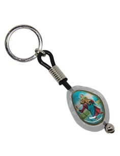 Porte-clés Petit Jésus de Prague - rectangulaire 