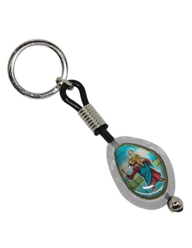 Porte-clés Petit Jésus de Prague - rectangulaire 