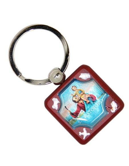 Porte-clés de la Vierge Miraculeuse - ovale bleue - doré