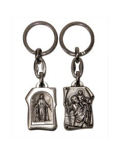 Porte-clés Saint Christophe et la Vierge Miraculeuse 