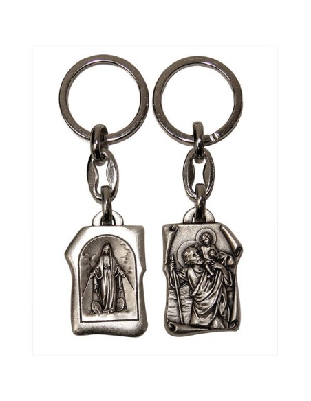 Porte-clés Petit Jésus de Prague - rectangulaire 