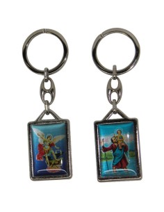 Porte-clés Petit Jésus de Prague - rectangulaire 