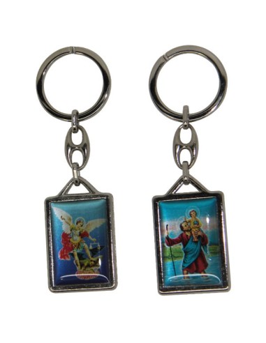 Porte-clés Petit Jésus de Prague - rectangulaire 