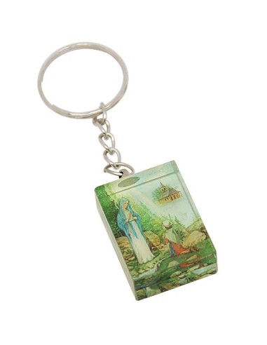 Porte-clés de la Vierge Miraculeuse - Rond bleue