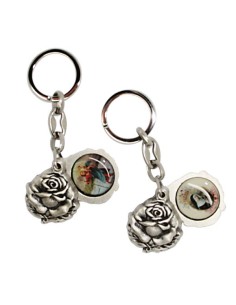 Porte-clés Petit Jésus de Prague - rectangulaire 