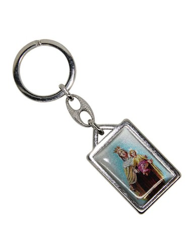 Porte-clés Petit Jésus de Prague - rectangulaire 