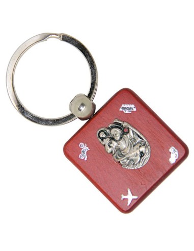 Porte-clés de la Vierge Miraculeuse - Rond bleue