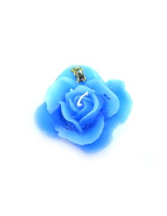 Bougie forme de Rose - Bleue - Médaille de Banneux ND 2