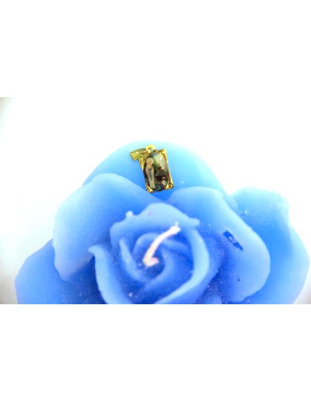 Bougie forme de Rose - Bleue - Médaille de Banneux ND
