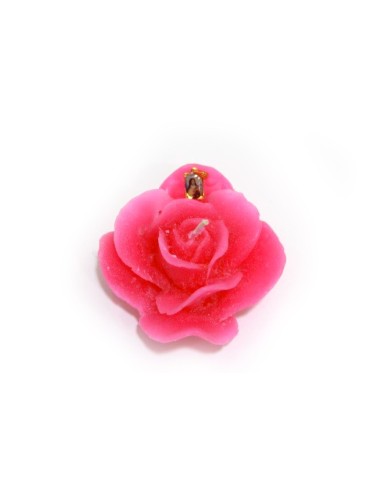 Bougie forme de Rose - Rouge - Médaille de Sainte Rita 