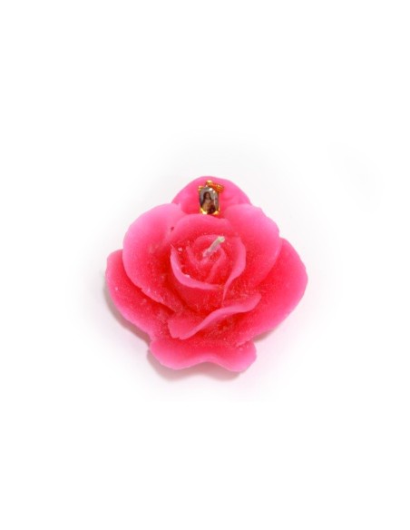 Bougie forme de Rose - Rouge - Médaille de Sainte Rita 