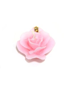 Bougie forme de Rose - Rose - Médaille Ange Protecteur 2