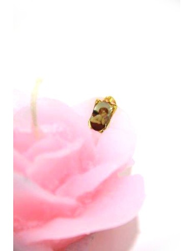 Bougie forme de Rose - Rose - Médaille Ange Protecteur