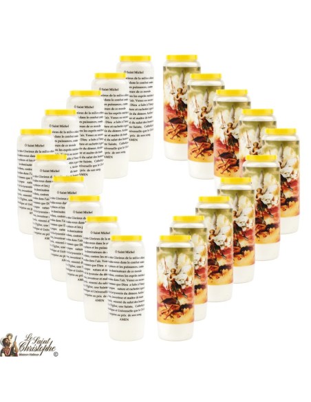 Bougie Neuvaine de Saint Michel prière Français - Modèle 1 