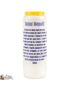 Bougies Neuvaines - Blanches à Saint Benoît médaille -  (Français) 2