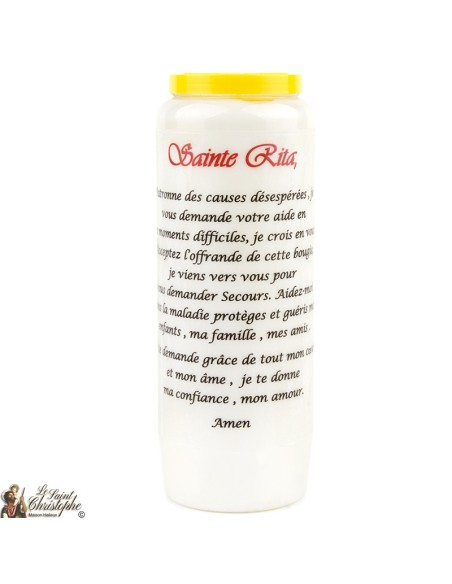 Bougies Neuvaines à Sainte Rita - prière français