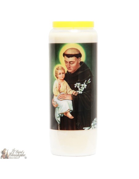 Candles Novena - White - "Saint Anthony of Padua" (Multilingual)