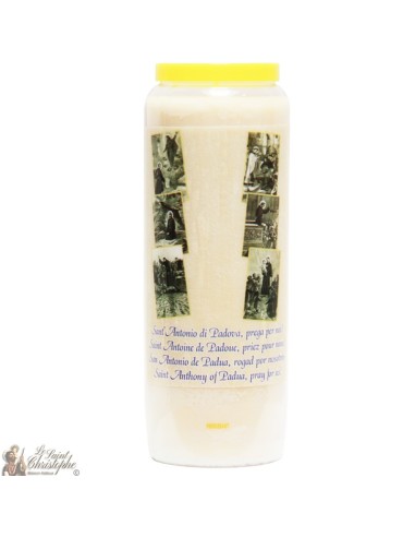 Candles Novena - White - "Saint Anthony of Padua" (Multilingual)