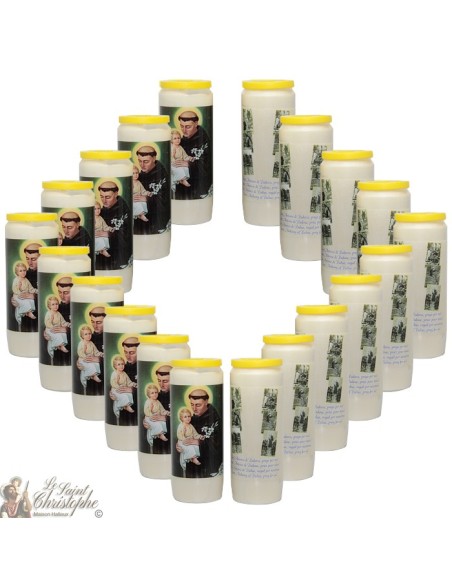 Candles Novena - White - "Saint Anthony of Padua" (Multilingual)