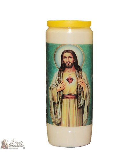 Candles Novena - White - "Sacred Heart of Jesus - 3" (Multilingual)