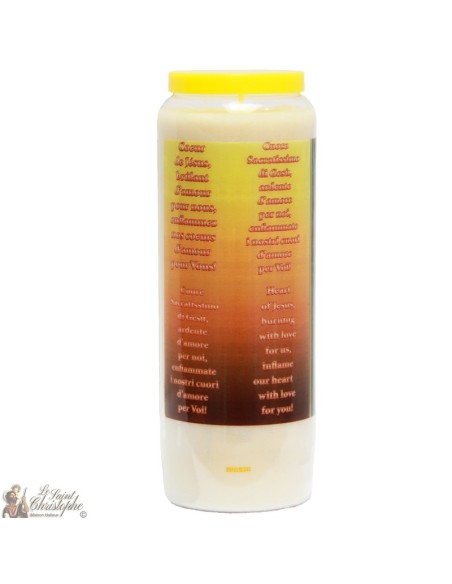Candles Novena - White - "Sacred Heart of Jesus - 3" (Multilingual)