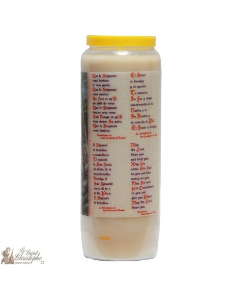 Bougies Neuvaines - Blanches - Christ sur la Croix - (Multilingue)