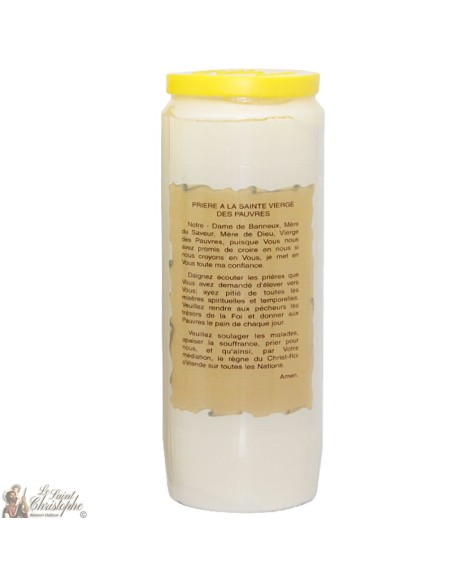 Bougies Neuvaines - Blanches à la Vierge de Banneux image verte prière - (Français)