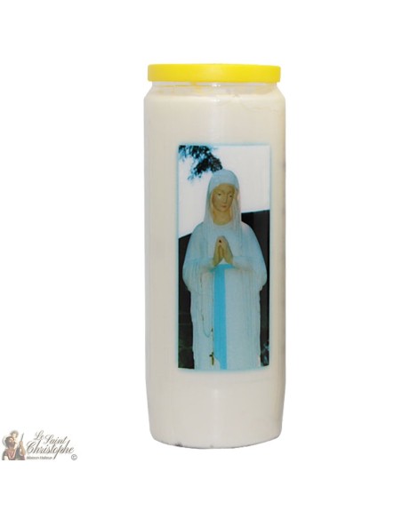 Candles Novena - White - "Our Lady of Banneux - blue" (Multilingual)