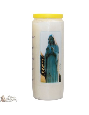 Candles Novena - White - "Our Lady of Banneux - blue" (Multilingual)